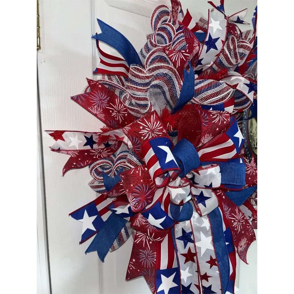 God Bless America Fourth July Wreath